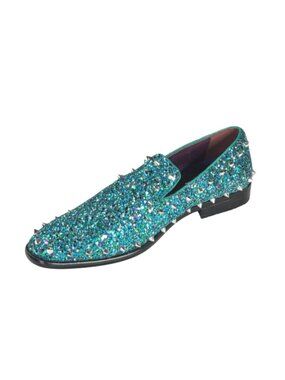 After Midnight 6769 Turquoise Multi Men's Studded Smoking Loafers